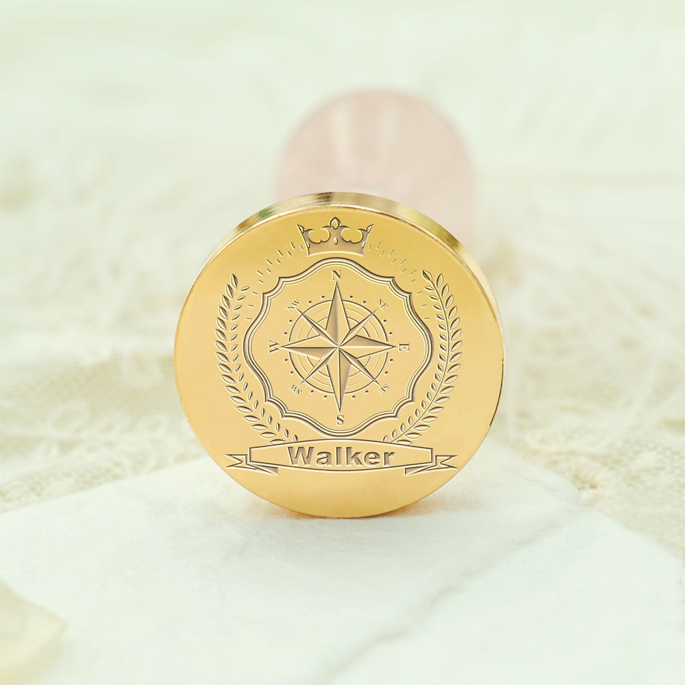 Custom Family Crest Wax Seal Stamp with Name, Initial, or Totem - Style 14 14-3